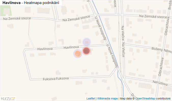 Mapa Havlínova - Firmy v ulici.