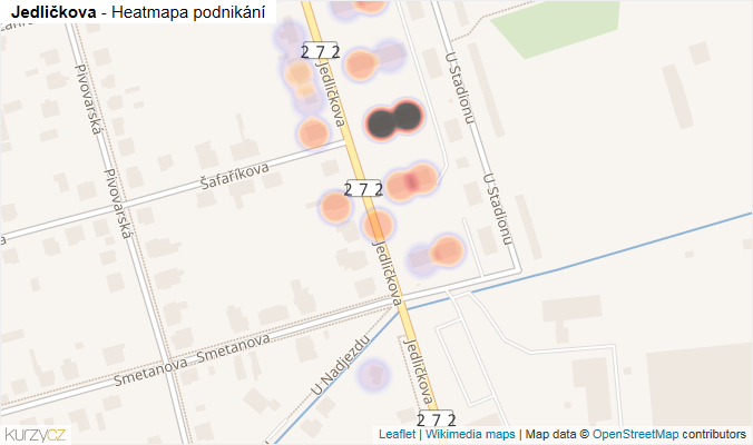 Mapa Jedličkova - Firmy v ulici.