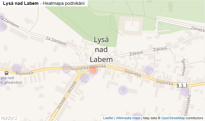 Mapa Lysá nad Labem - Firmy v části obce.