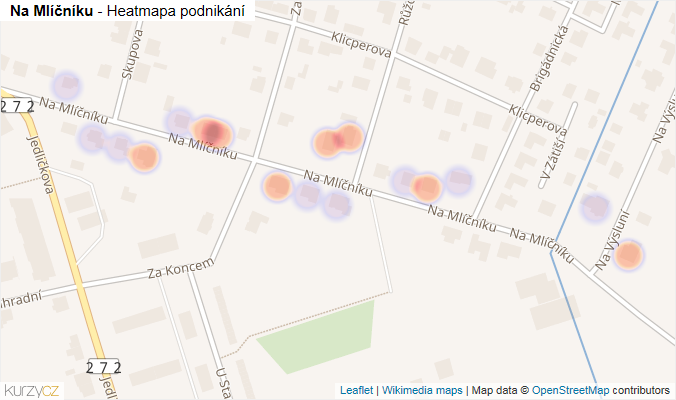 Mapa Na Mlíčníku - Firmy v ulici.