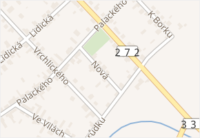Nová v obci Lysá nad Labem - mapa ulice