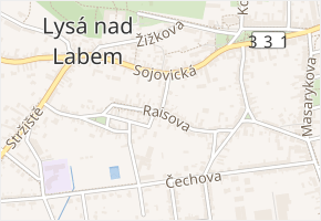 Raisova v obci Lysá nad Labem - mapa ulice