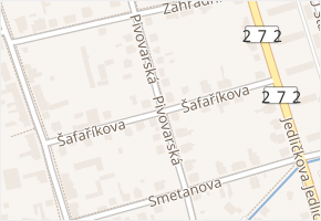 Šafaříkova v obci Lysá nad Labem - mapa ulice