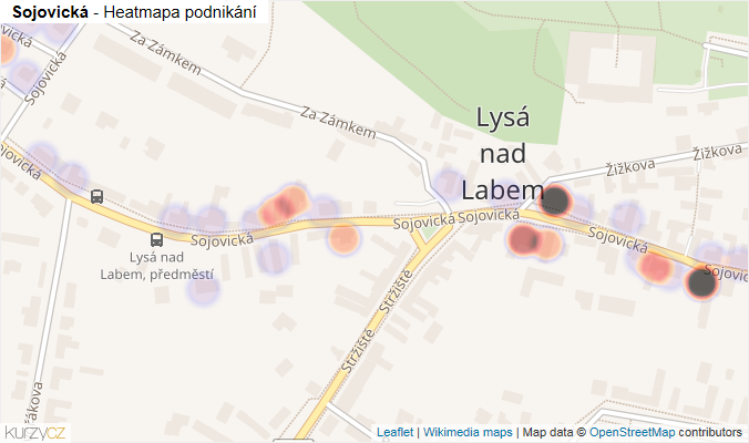 Mapa Sojovická - Firmy v ulici.