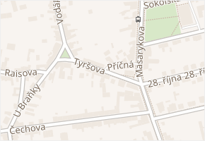 Tyršova v obci Lysá nad Labem - mapa ulice