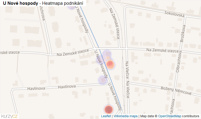 Mapa U Nové hospody - Firmy v ulici.