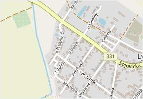 V Polích v obci Lysá nad Labem - mapa ulice