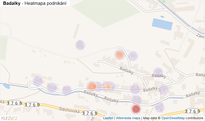 Mapa Badalky - Firmy v ulici.