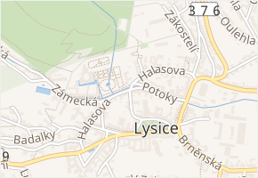 Halasova v obci Lysice - mapa ulice