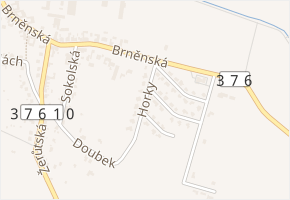 Horky v obci Lysice - mapa ulice