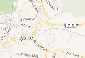 Komenského v obci Lysice - mapa ulice