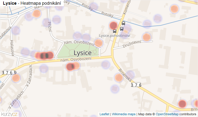 Mapa Lysice - Firmy v části obce.