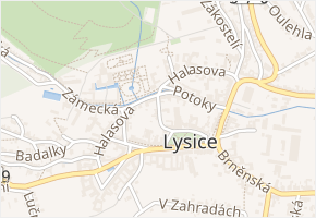 Příční v obci Lysice - mapa ulice