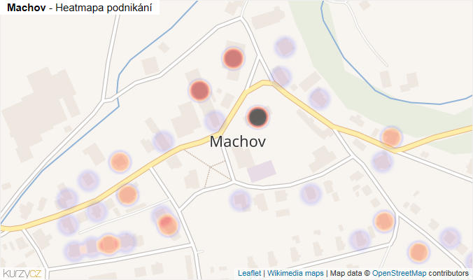 Mapa Machov - Firmy v části obce.