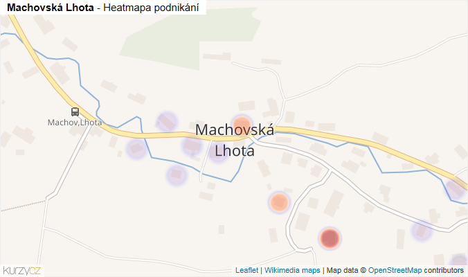 Mapa Machovská Lhota - Firmy v části obce.