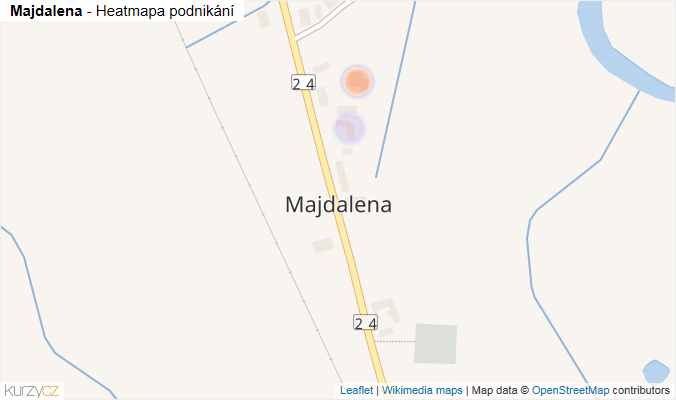 Mapa Majdalena - Firmy v části obce.