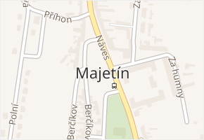 Majetín v obci Majetín - mapa části obce