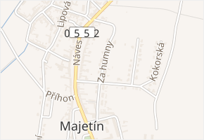 Za humny v obci Majetín - mapa ulice