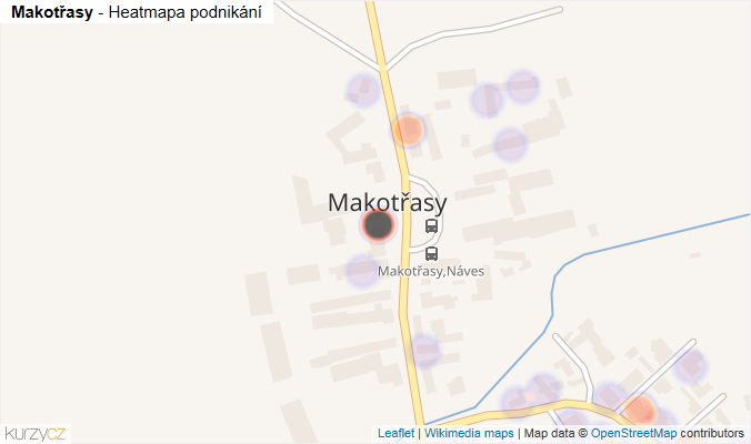 Mapa Makotřasy - Firmy v části obce.