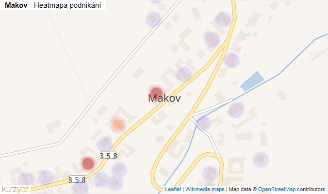 Mapa Makov - Firmy v části obce.