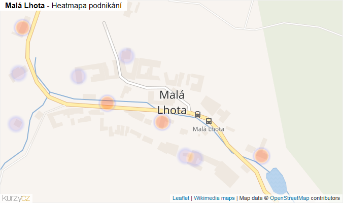 Mapa Malá Lhota - Firmy v části obce.