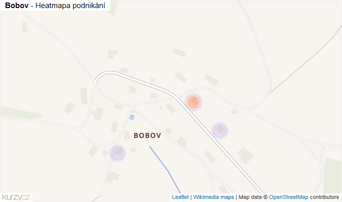Mapa Bobov - Firmy v části obce.