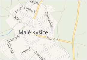 Na Vrškách v obci Malé Kyšice - mapa ulice