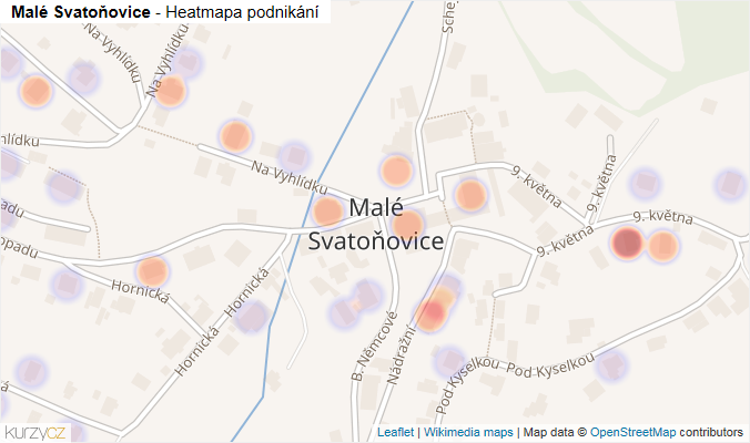 Mapa Malé Svatoňovice - Firmy v části obce.