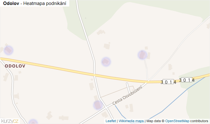 Mapa Odolov - Firmy v části obce.