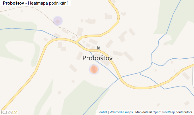 Mapa Proboštov - Firmy v části obce.