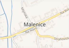 Malenice v obci Malenice - mapa části obce