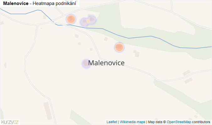 Mapa Malenovice - Firmy v části obce.