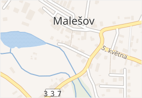Žižkovo nám. v obci Malešov - mapa ulice