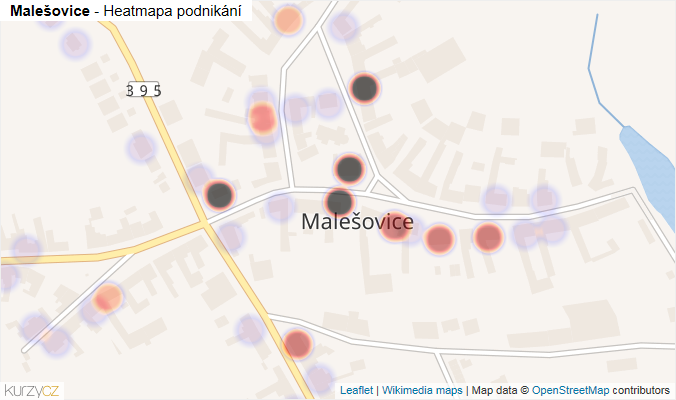 Mapa Malešovice - Firmy v části obce.