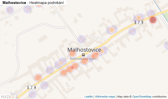Mapa Malhostovice - Firmy v části obce.