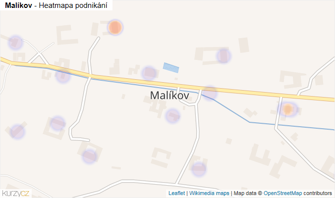 Mapa Malíkov - Firmy v části obce.