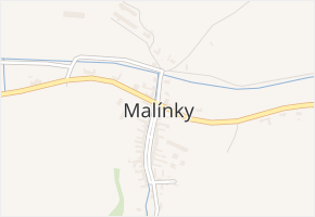 Malínky v obci Malínky - mapa části obce