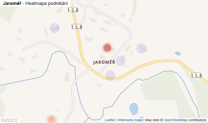 Mapa Jaroměř - Firmy v části obce.