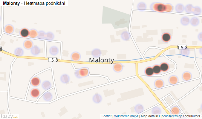 Mapa Malonty - Firmy v části obce.
