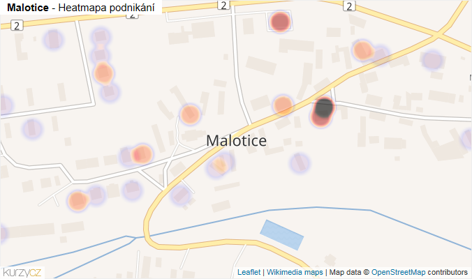 Mapa Malotice - Firmy v části obce.