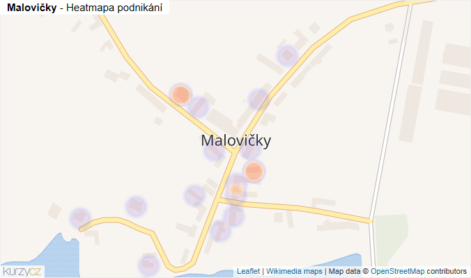 Mapa Malovičky - Firmy v části obce.