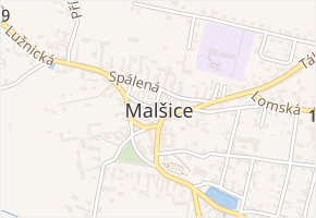 Náměstí v obci Malšice - mapa ulice