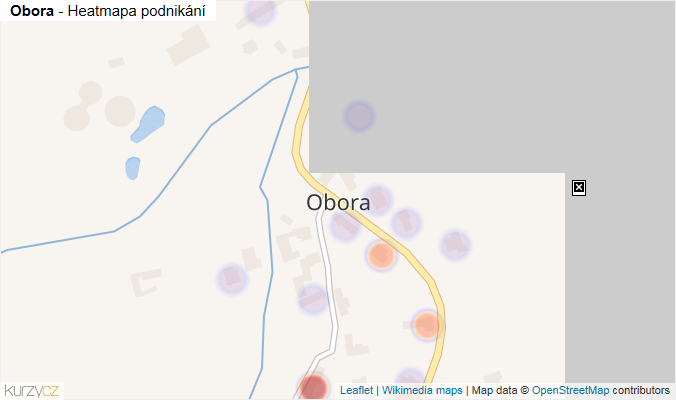 Mapa Obora - Firmy v části obce.