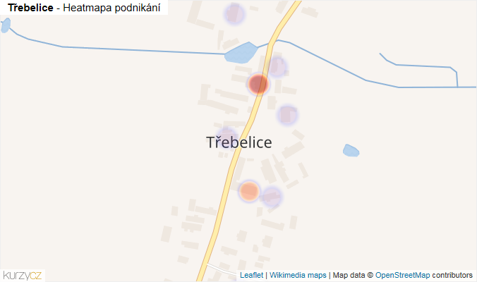 Mapa Třebelice - Firmy v části obce.