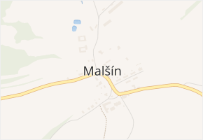 Malšín v obci Malšín - mapa části obce