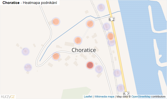 Mapa Choratice - Firmy v části obce.