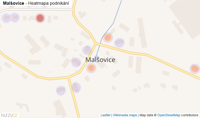 Mapa Malšovice - Firmy v části obce.