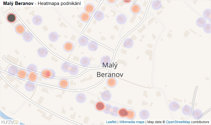 Mapa Malý Beranov - Firmy v části obce.