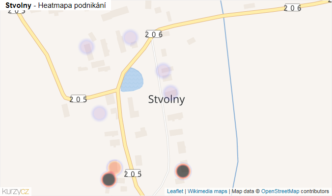 Mapa Stvolny - Firmy v části obce.
