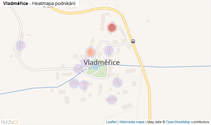 Mapa Vladměřice - Firmy v části obce.